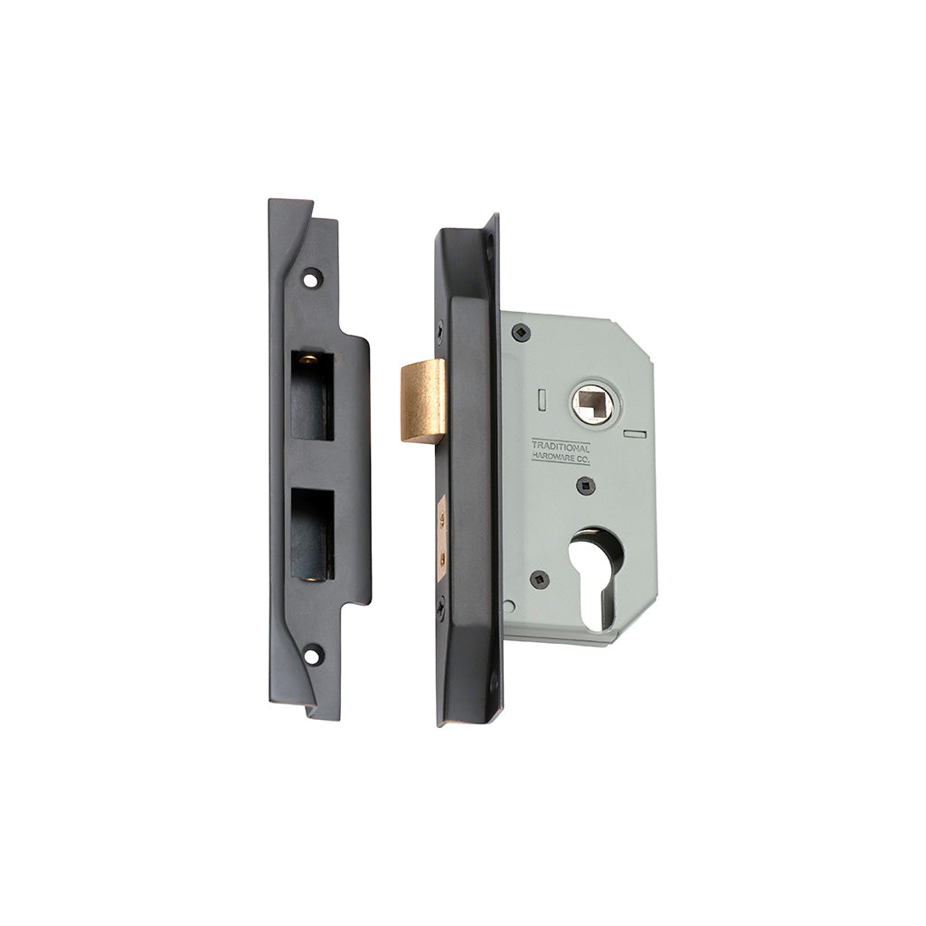 Rebated Euro Mortice Lock Antique Copper / 46mm