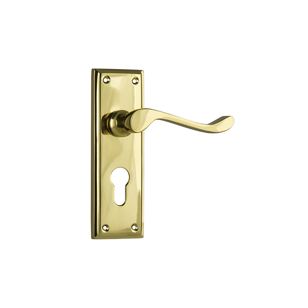 Camden Lever - Long Backplate Polished Brass / Entrance / Lever Set Only
