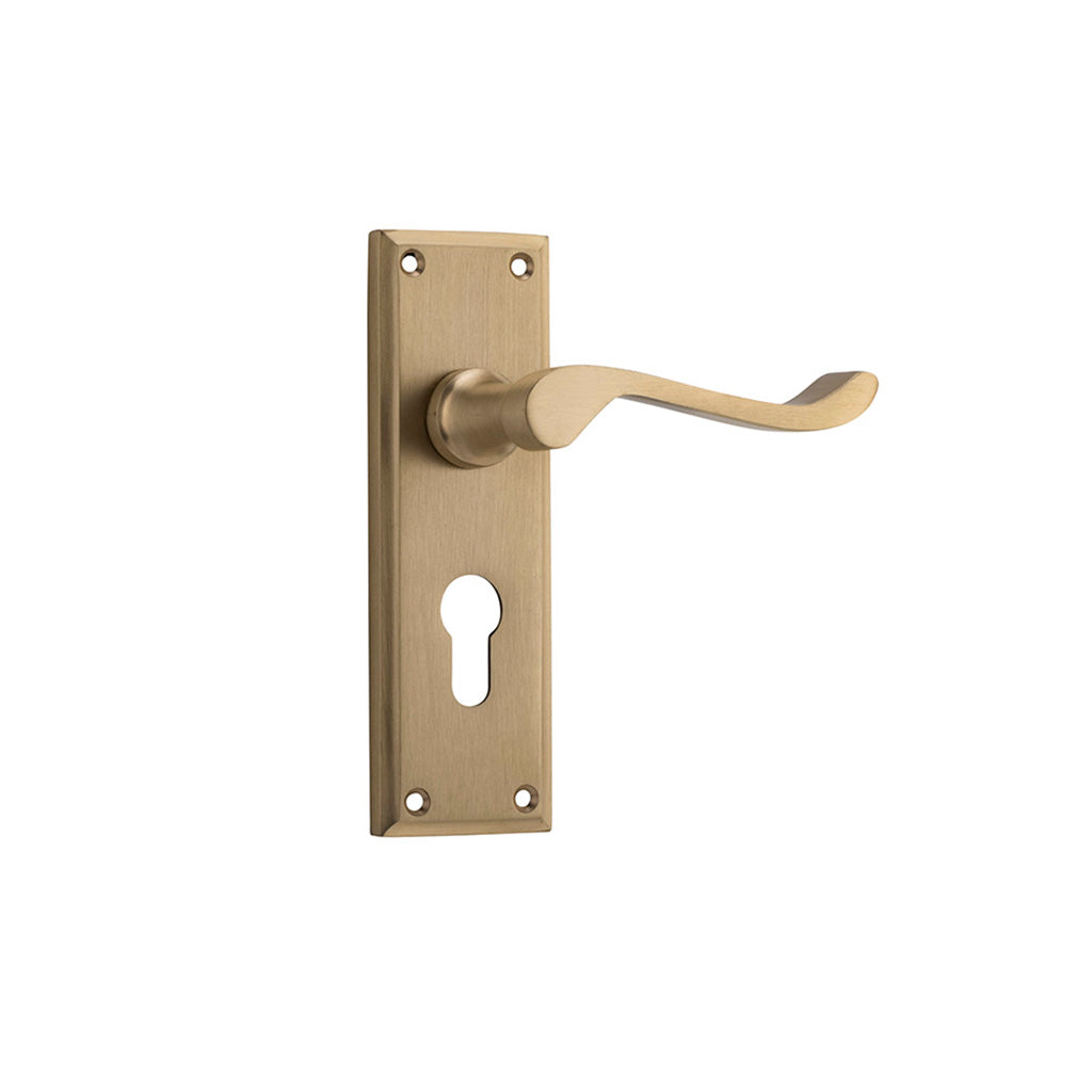 Camden Lever - Long Backplate Satin Brass / Entrance / Lever Set Only