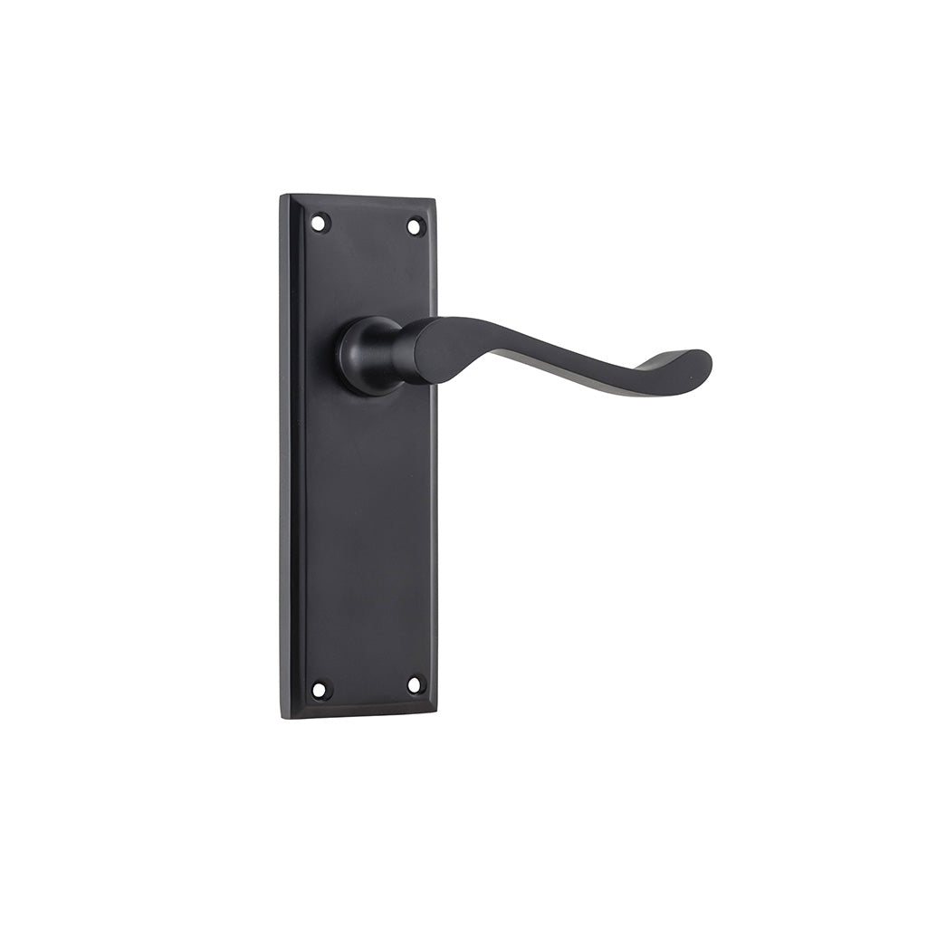 Camden Lever - Long Backplate Matt Black / Passage / Lever Set Only