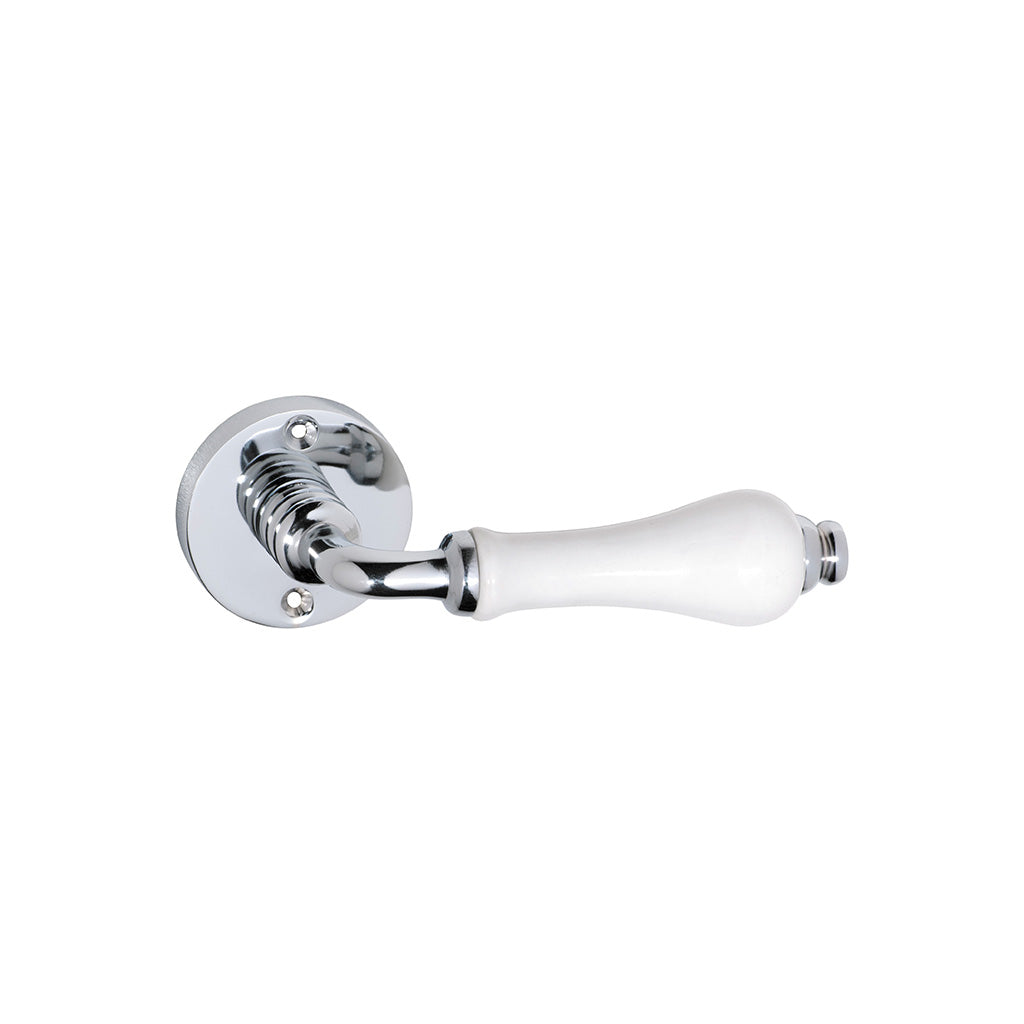 Exeter Lever - Round Rose Chrome Plated / Passage / Lever Set Only