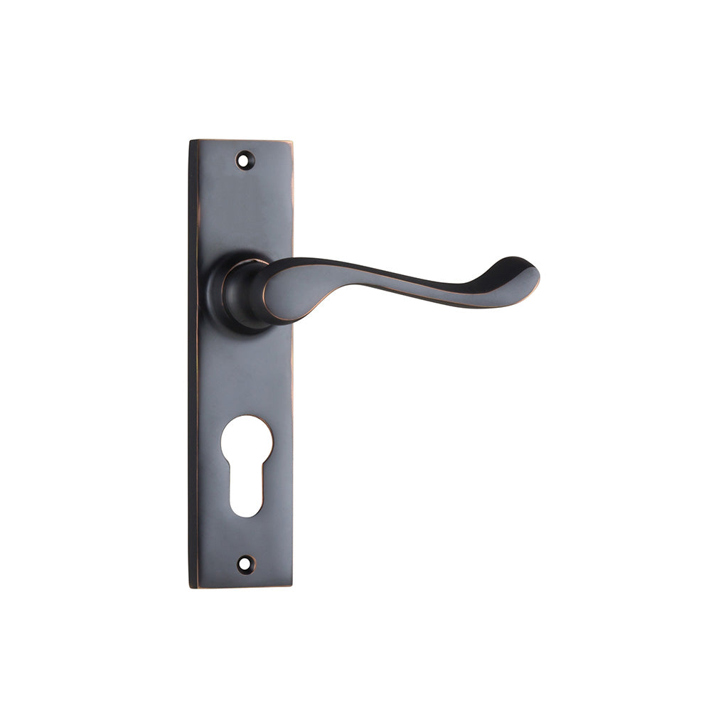 Fremantle Lever - Long Backplate Antique Copper / Entrance / Lever Set Only