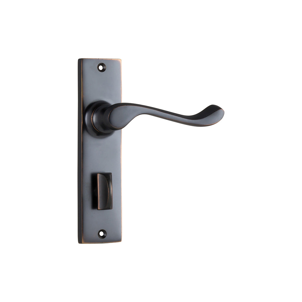 Fremantle Lever - Long Backplate Antique Copper / Privacy / Lever Set Only