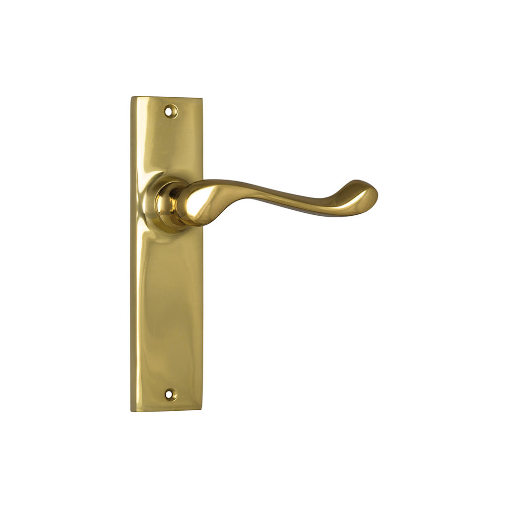 Fremantle Lever - Long Backplate Polished Brass / Passage / Lever Set Only