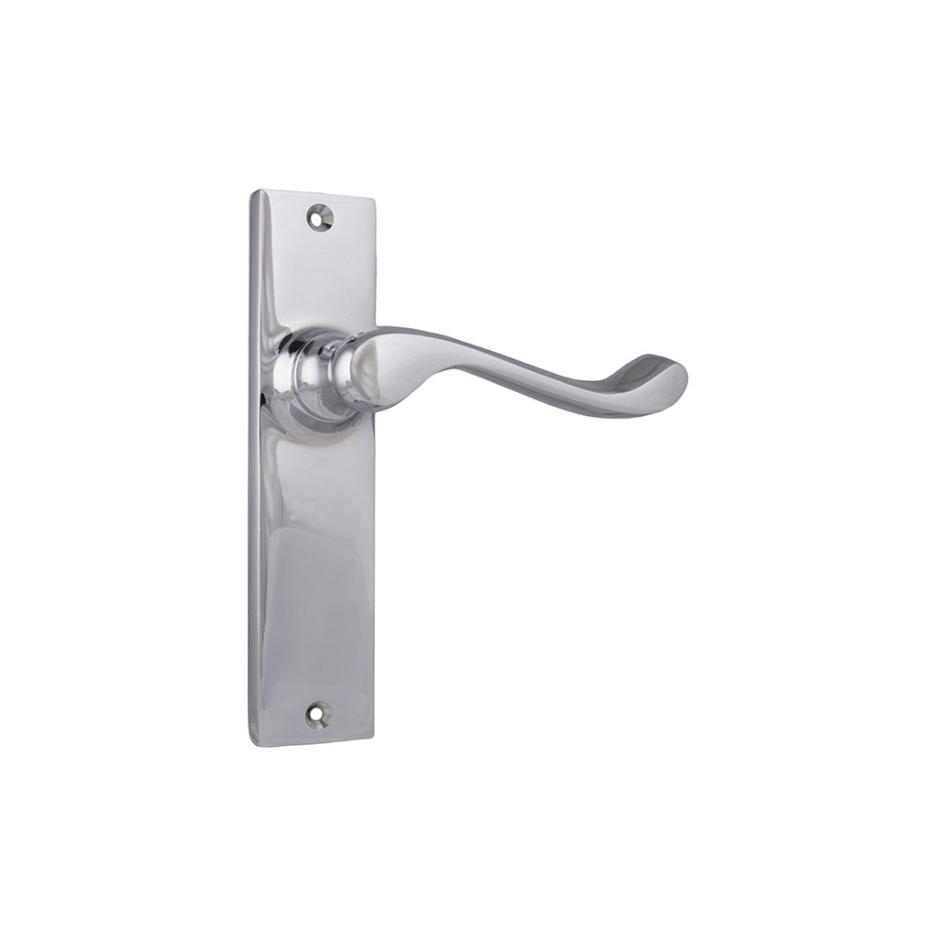 Fremantle Lever - Long Backplate Chrome Plated / Passage / Lever Set Only