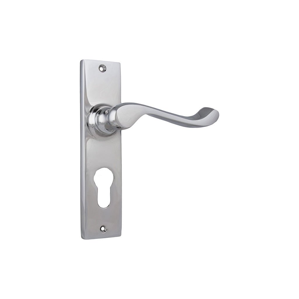 Fremantle Lever - Long Backplate Chrome Plated / Entrance / Lever Set Only