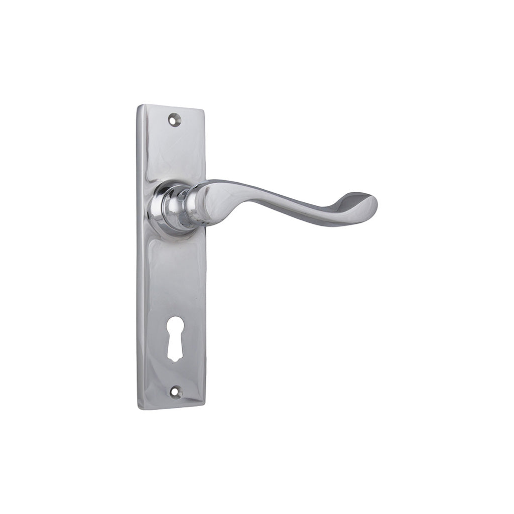 Fremantle Lever - Long Backplate Chrome Plated / Lock (Skeleton Key) / Lever Set Only