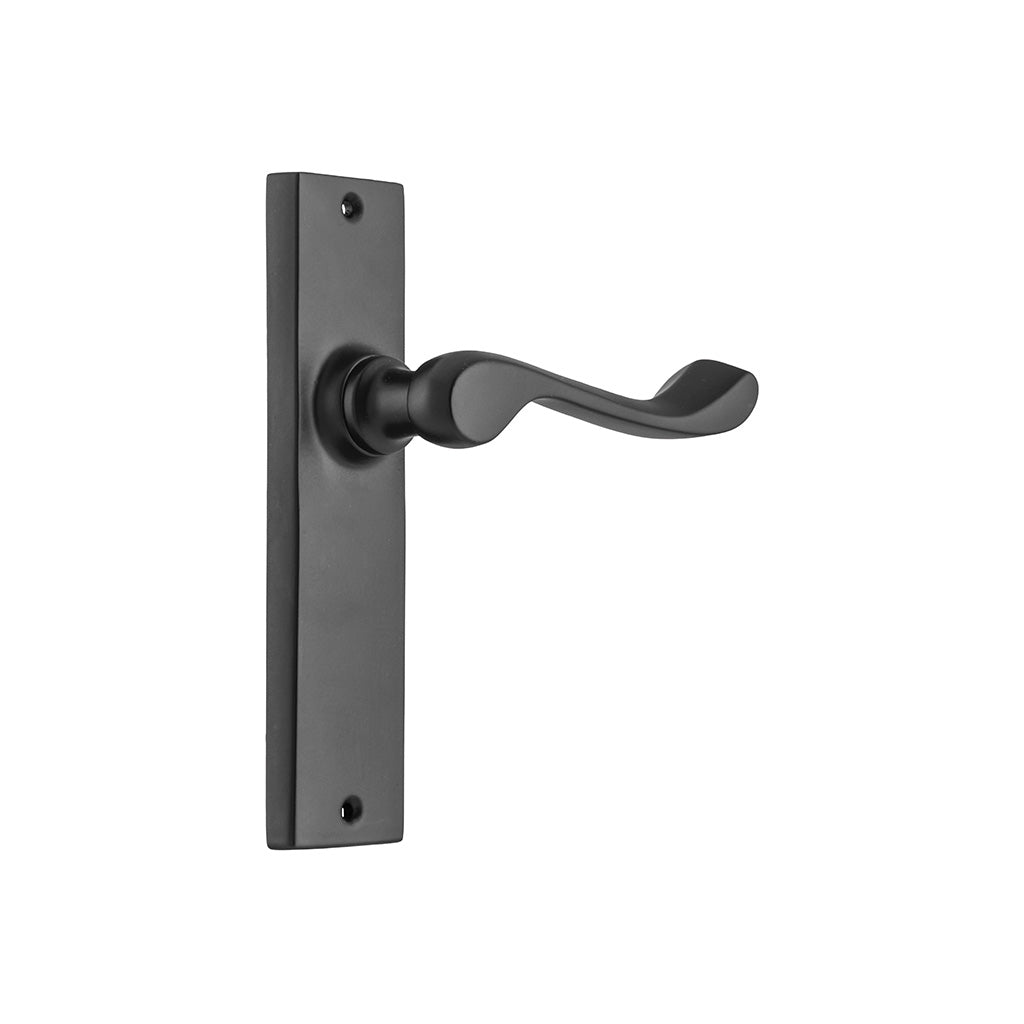 Fremantle Lever - Long Backplate Matt Black / Passage / Lever Set Only