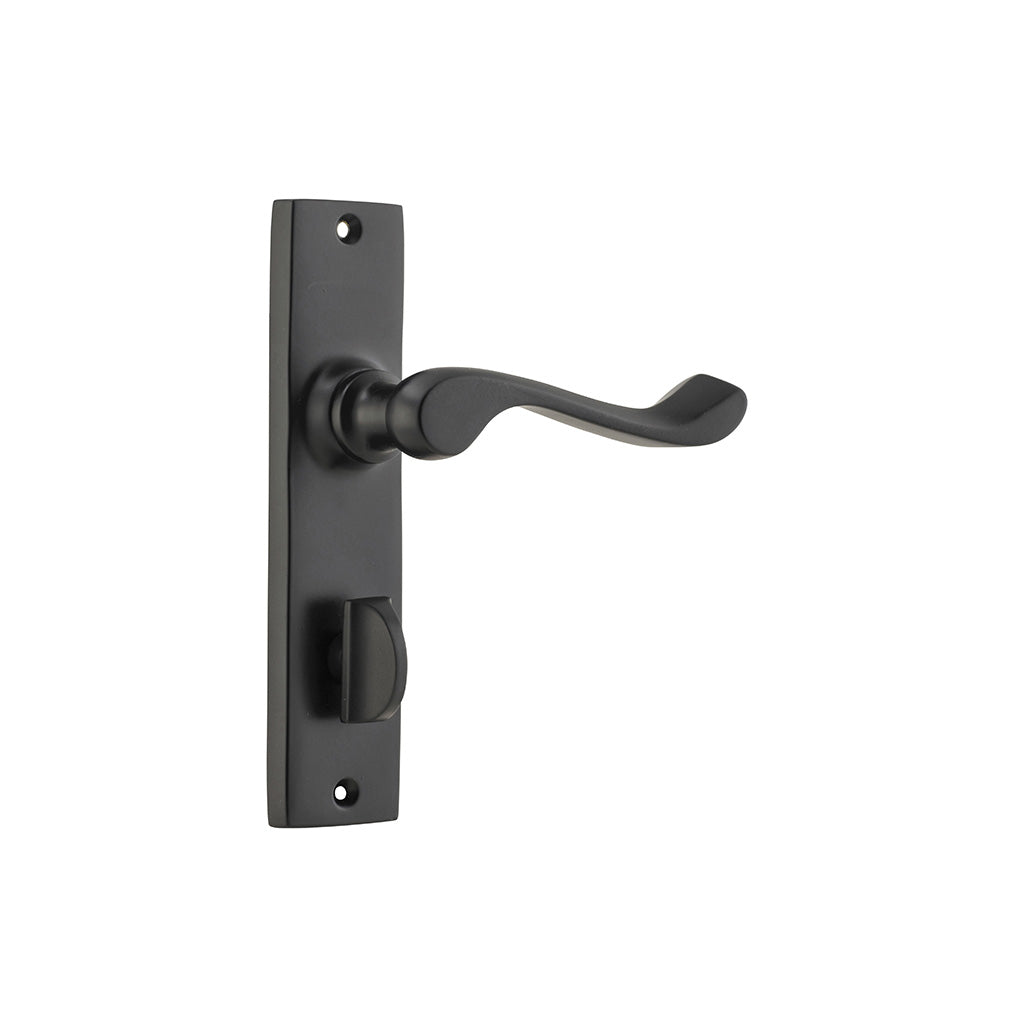 Fremantle Lever - Long Backplate Matt Black / Privacy / Lever Set Only