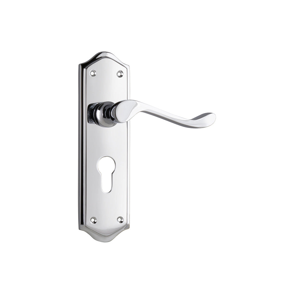 Henley Lever - Long Backplate Chrome Plated / Entrance / Lever Set Only