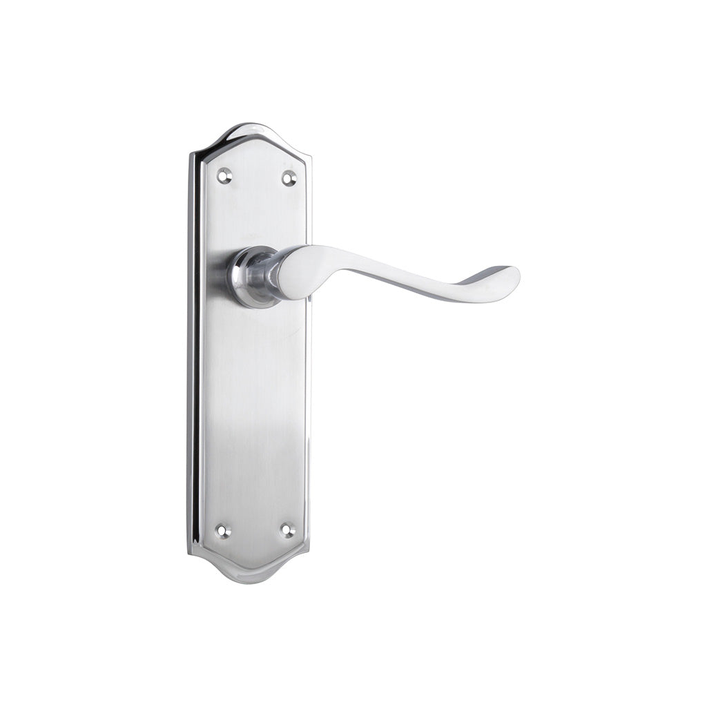Henley Lever - Long Backplate Satin Chrome / Passage / Lever Set Only
