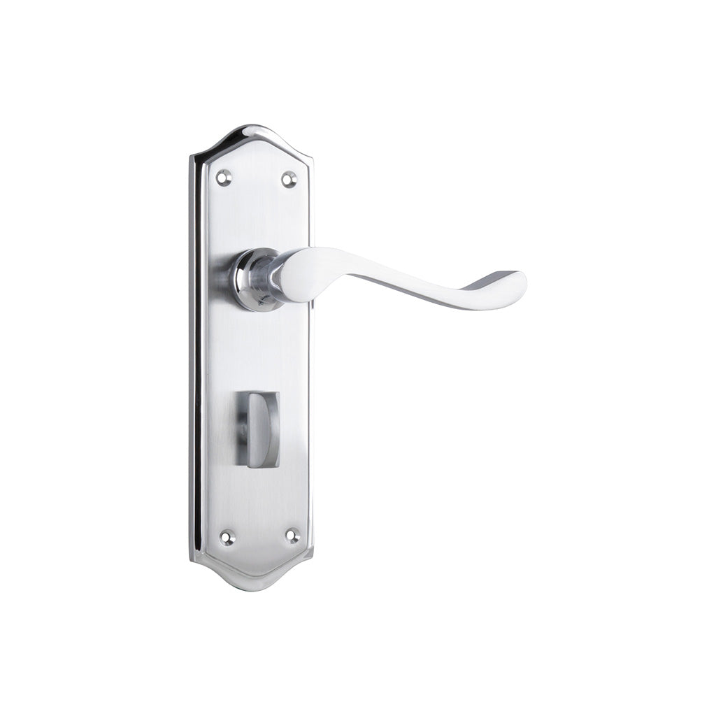 Henley Lever - Long Backplate Satin Chrome / Privacy / Lever Set Only