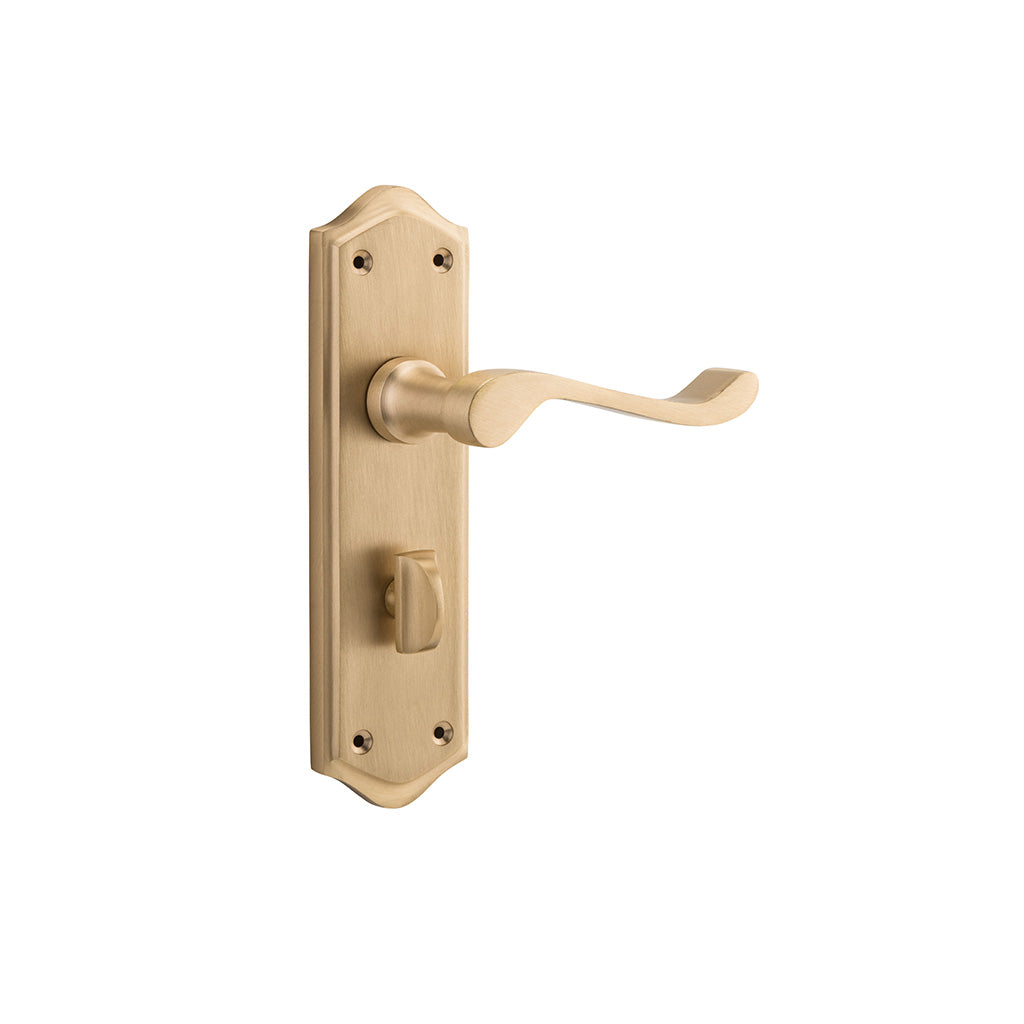 Henley Lever - Long Backplate Satin Brass / Privacy / Lever Set Only