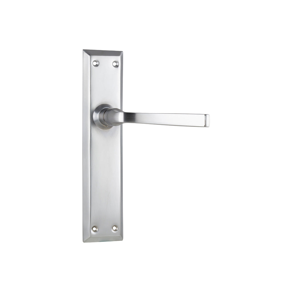 Menton Lever - Long Backplate Satin Chrome / Passage / Lever Set Only
