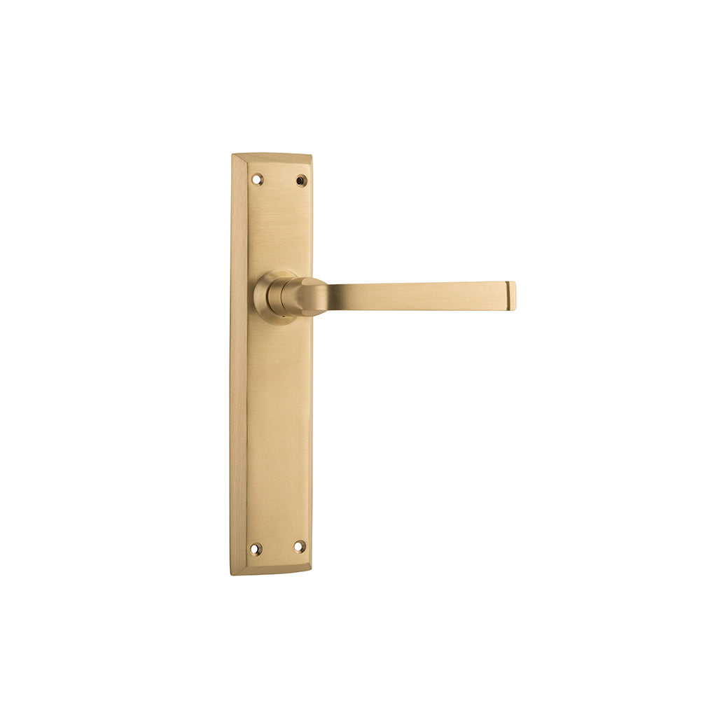 Menton Lever - Long Backplate Satin Brass / Passage / Lever Set Only