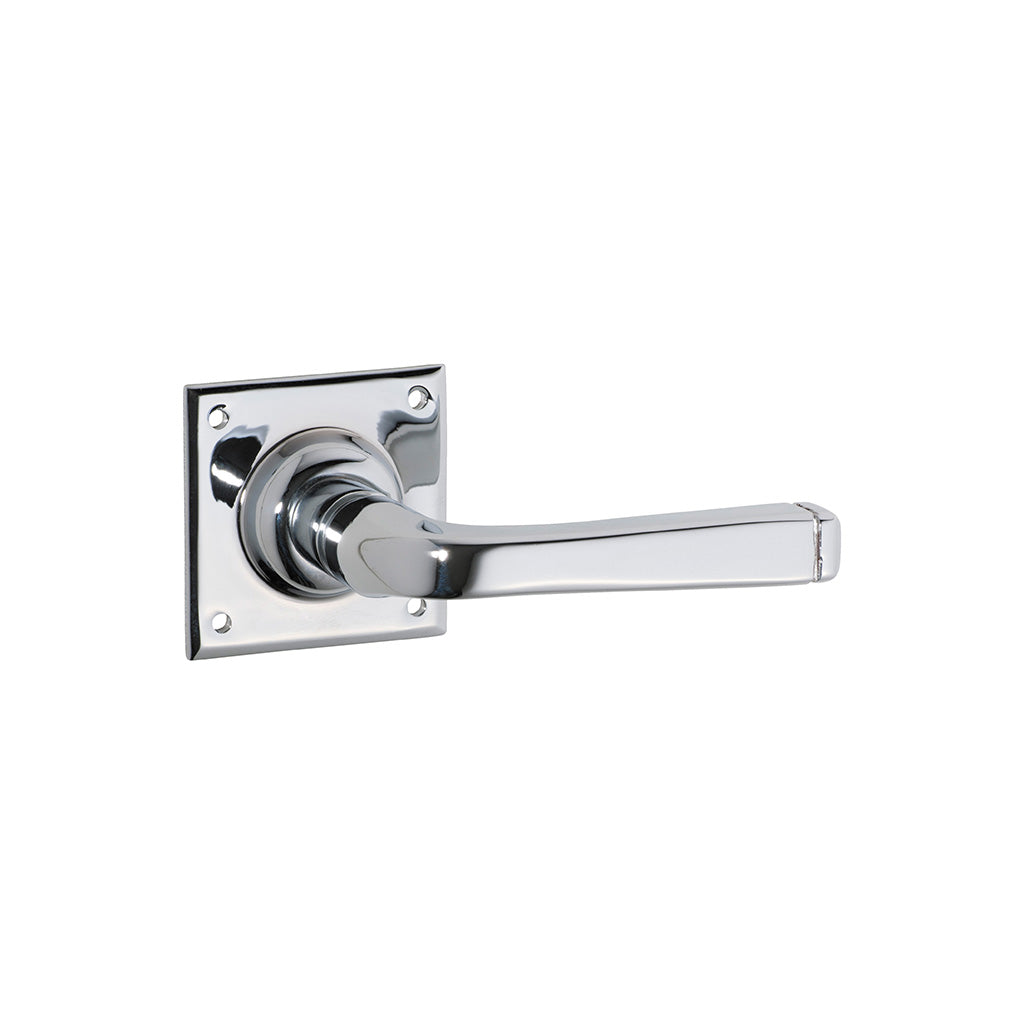 Menton Lever - Square Rose Chrome Plated / Passage / Lever Set Only