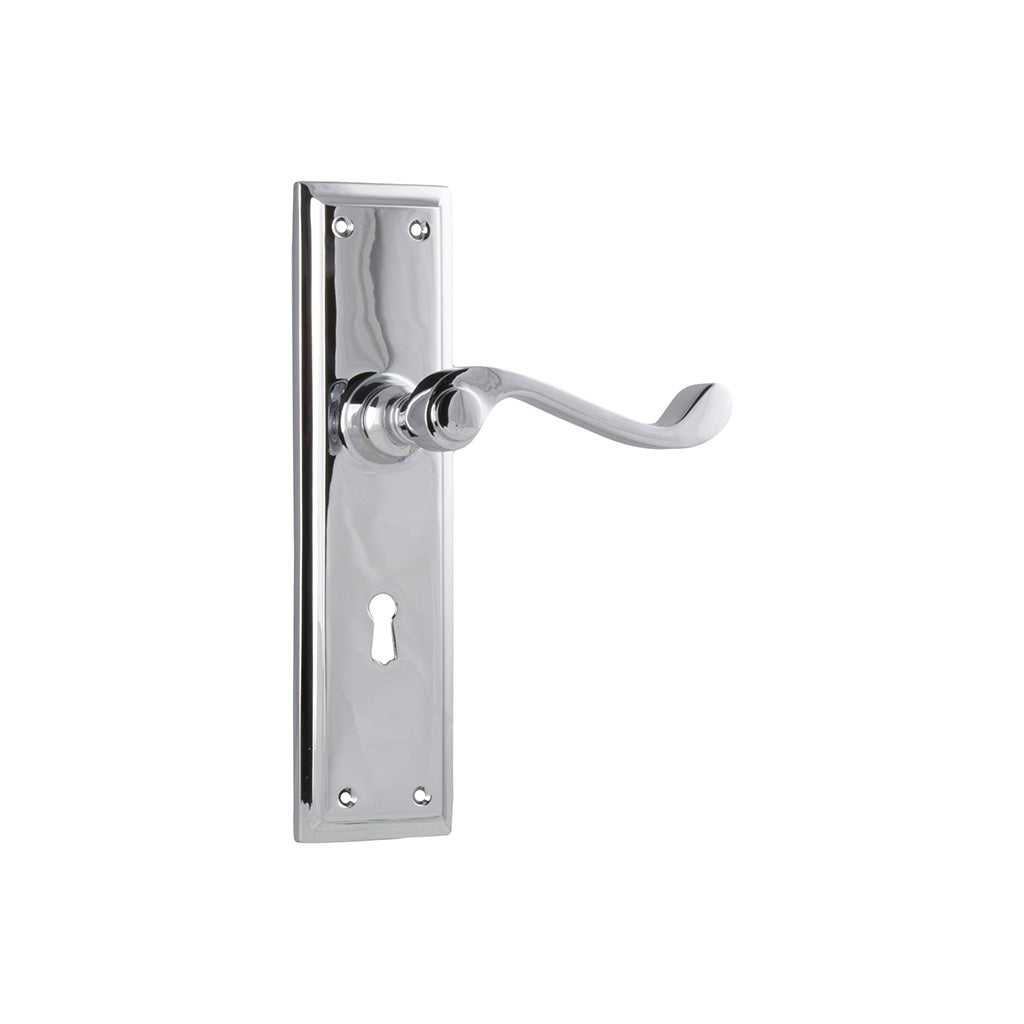 Milton Lever - Long Backplate Chrome Plated / Lock (Skeleton Key) / Lever Set Only