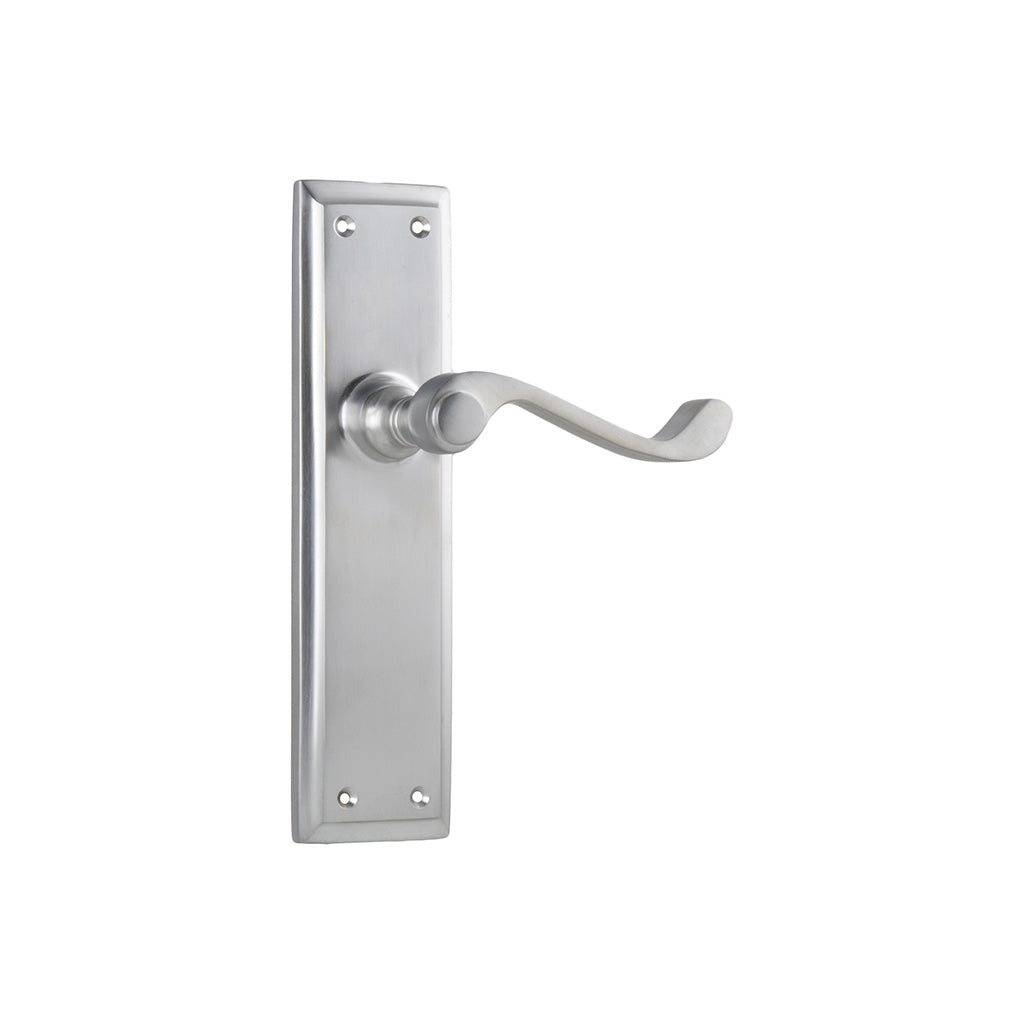 Milton Lever - Long Backplate Satin Chrome / Passage / Lever Set Only