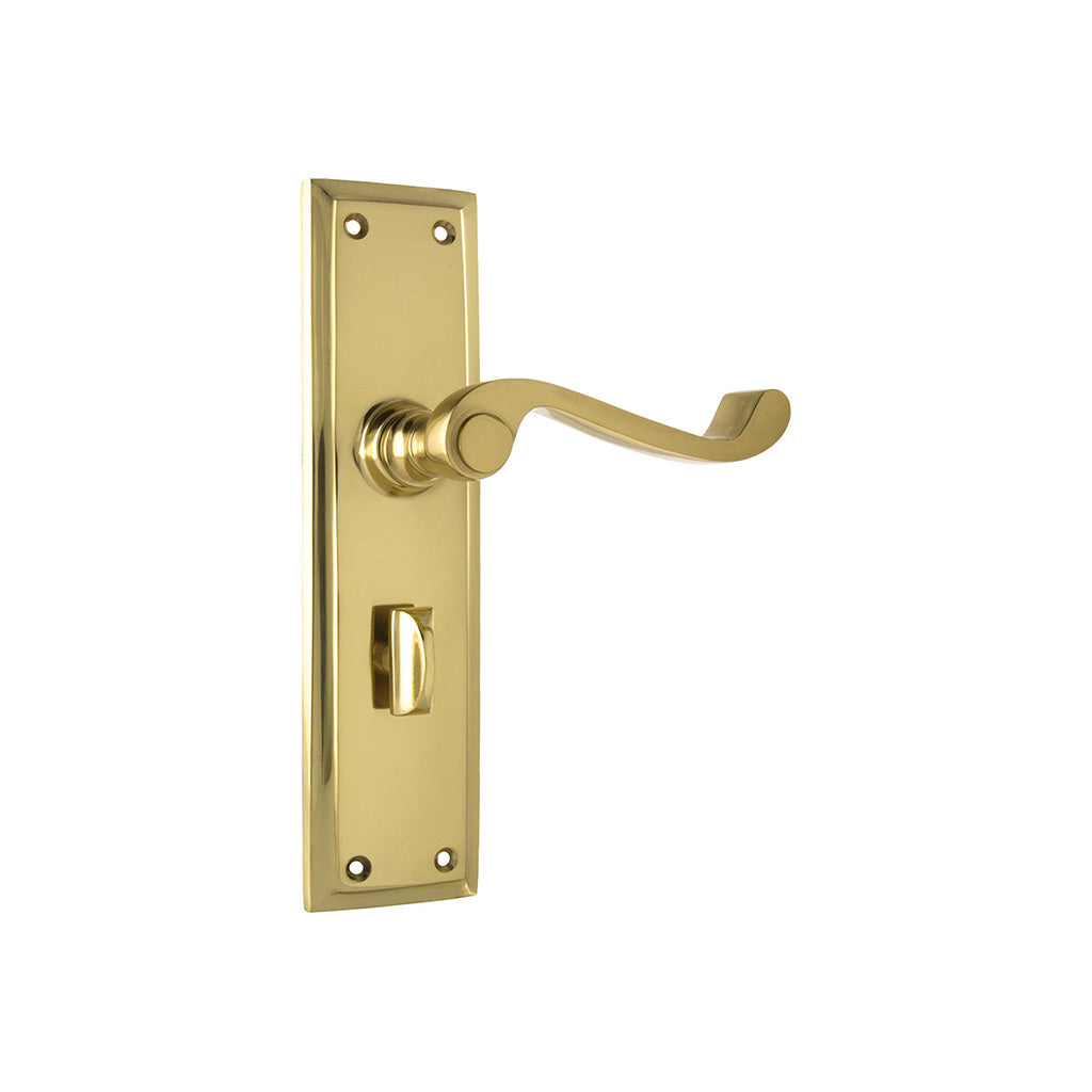 Milton Lever - Long Backplate Polished Brass / Privacy / Lever Set Only