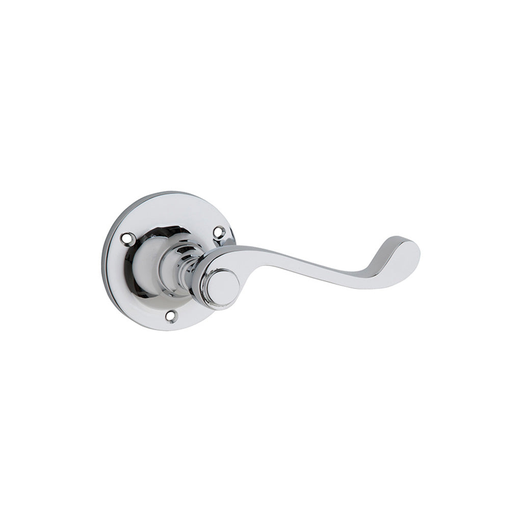 Milton Lever - Round Rose Chrome Plated / Passage / Lever Set Only