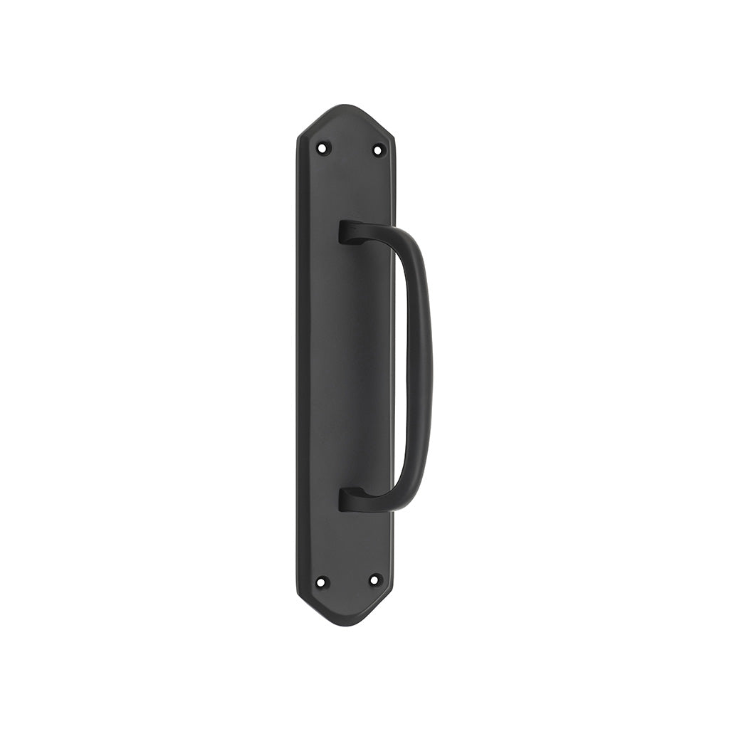 Offset Pull Handle on Backplate - H250xW50xP50mm Matt Black / 250mm