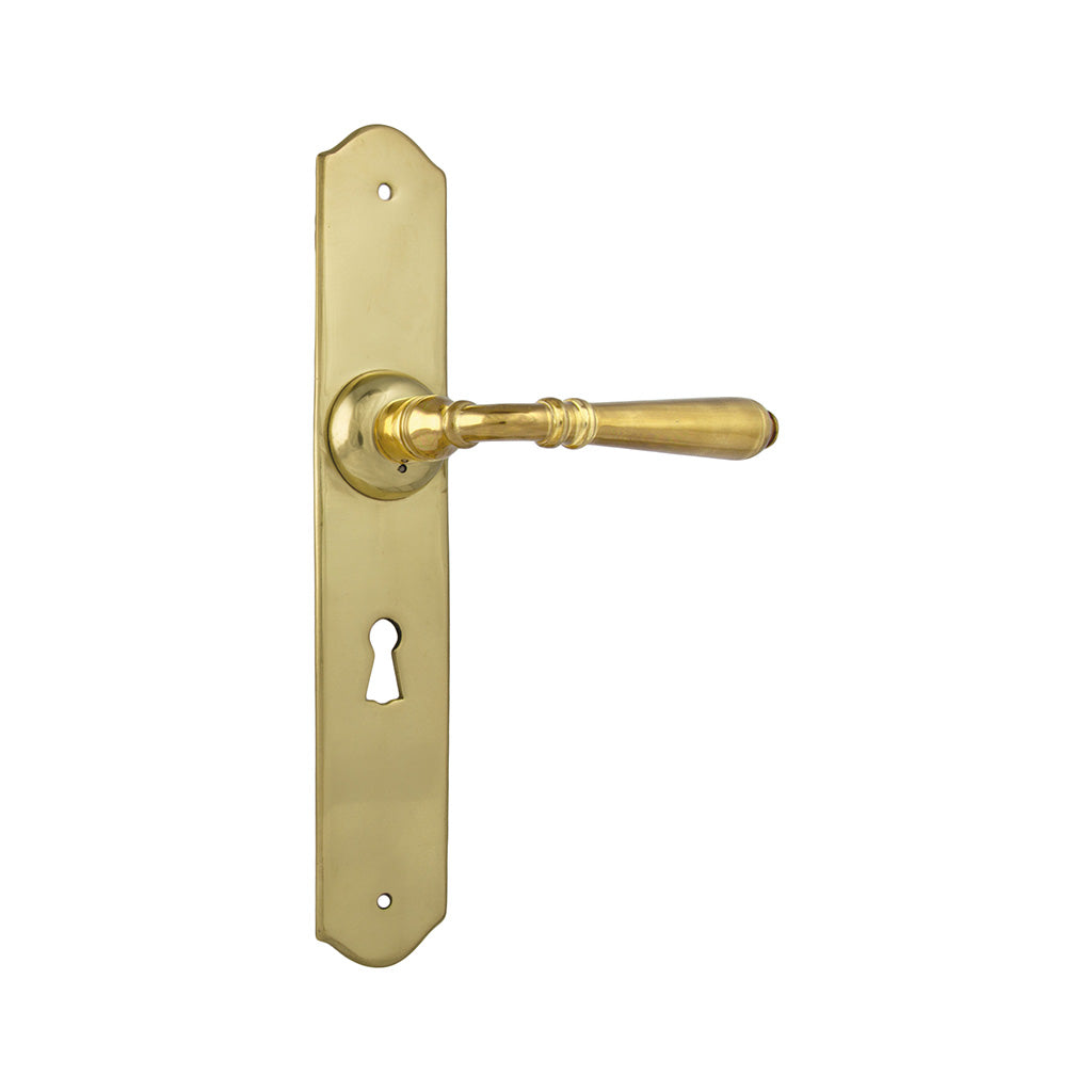 Reims Lever - Long Backplate Polished Brass / Lock (Skeleton Key) / Lever Set Only