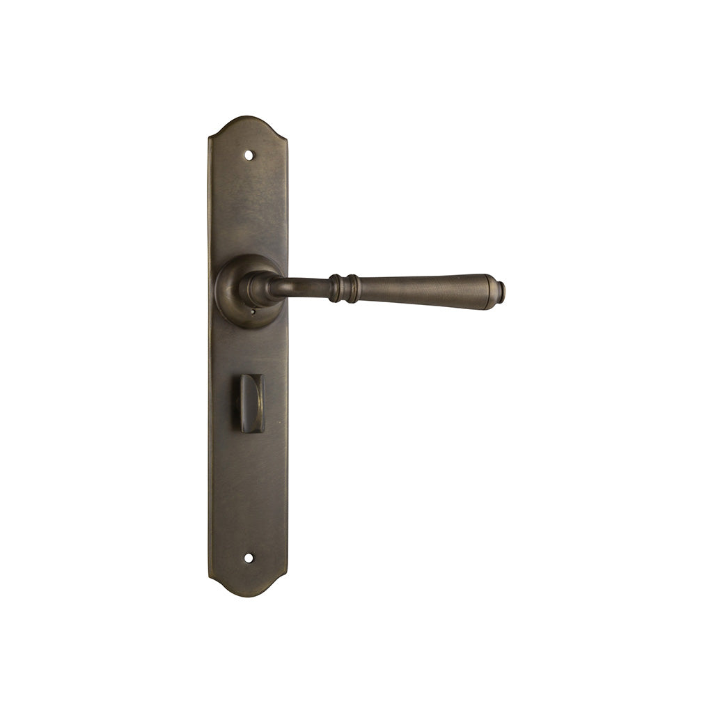 Reims Lever - Long Backplate Antique Brass / Privacy / Lever Set Only
