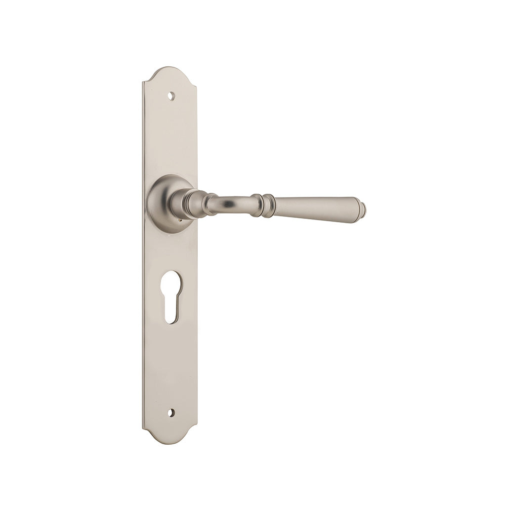 Reims Lever - Long Backplate Satin Nickel / Entrance / Lever Set Only