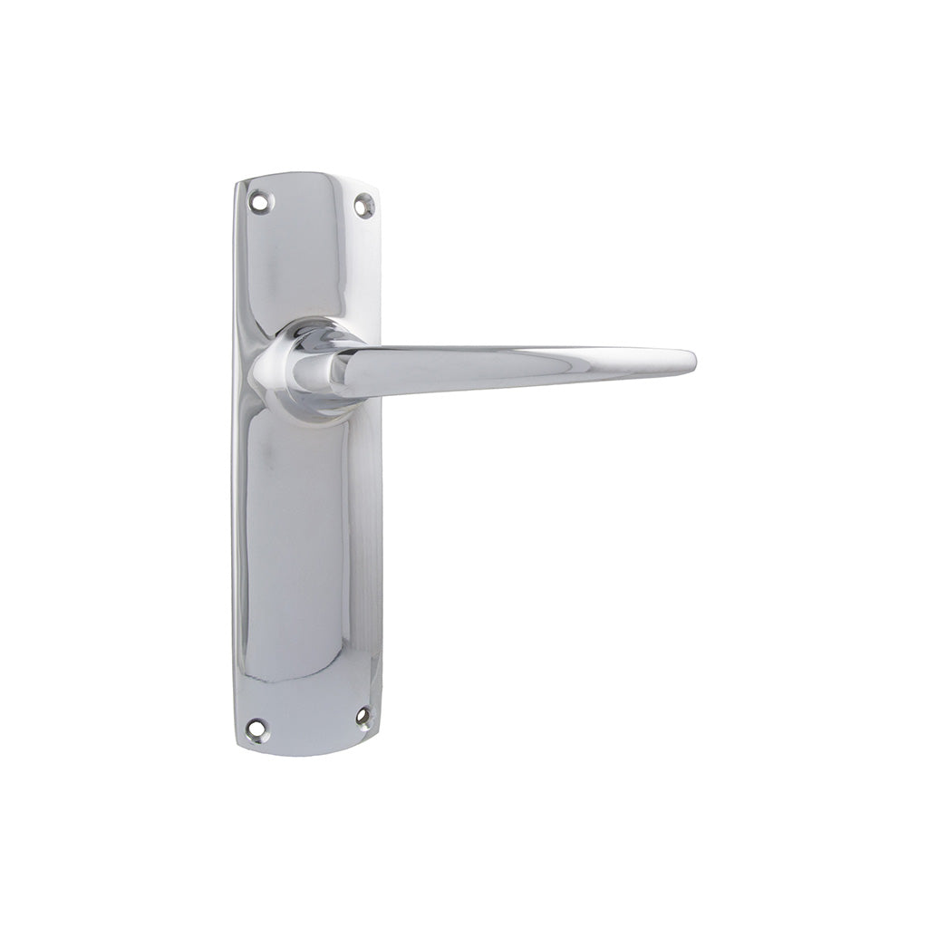 Retro Lever - Long Backplate Chrome Plated / Passage / Lever Set Only
