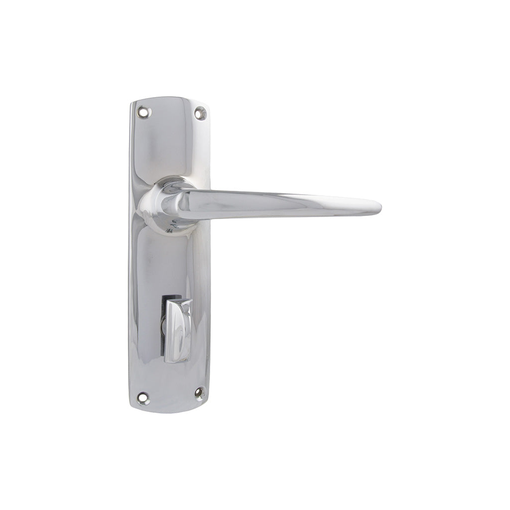 Retro Lever - Long Backplate Chrome Plated / Privacy / Lever Set Only