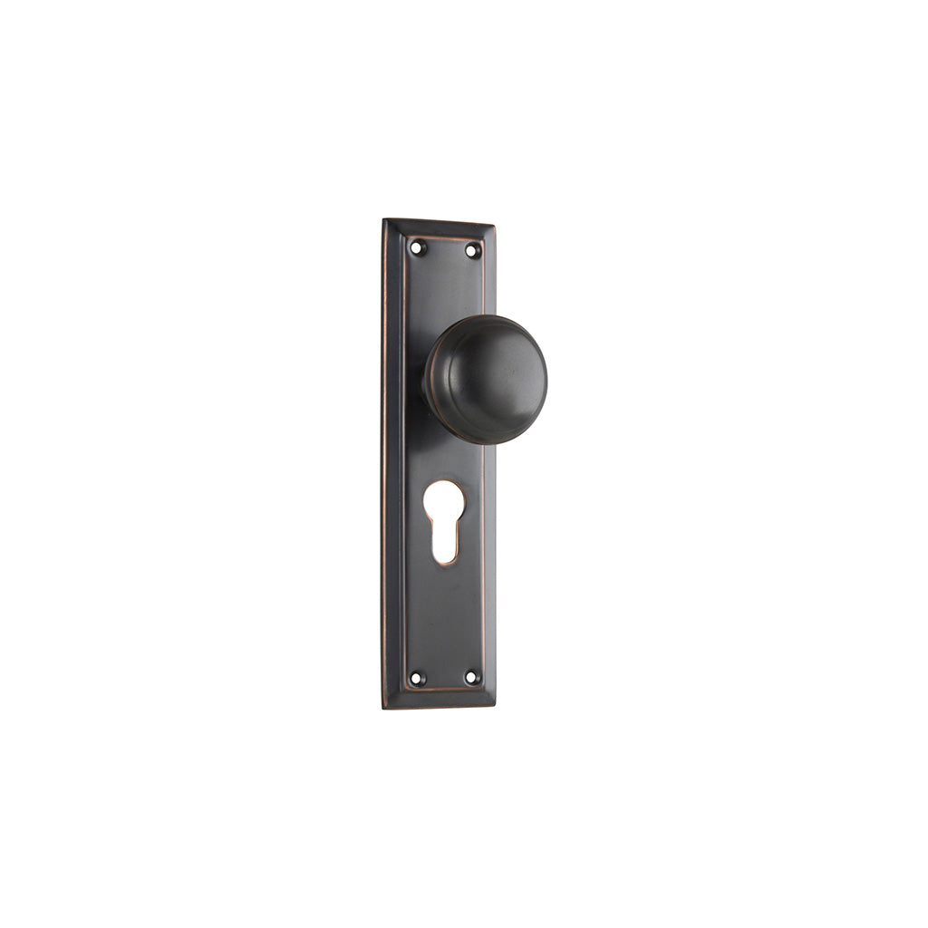Richmond Door Knob - Long Backplate Antique Copper / Entrance / Lever Set Only