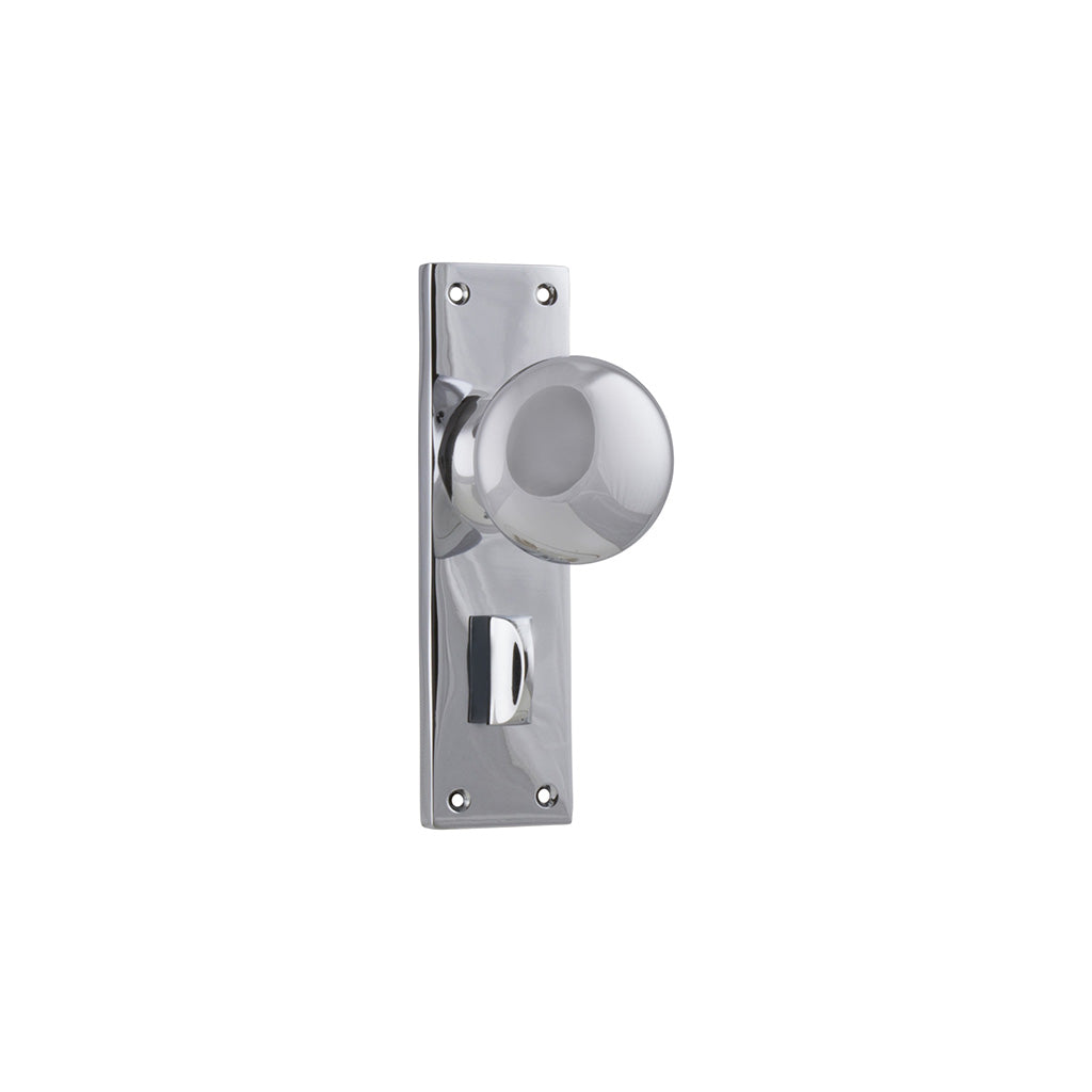 Victorian Knob - Long Backplate Chrome Plated / Privacy / Lever Set Only