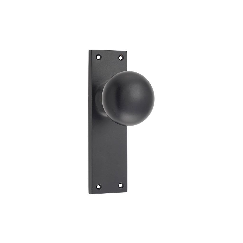 Victorian Knob - Long Backplate Matt Black / Passage / Lever Set Only