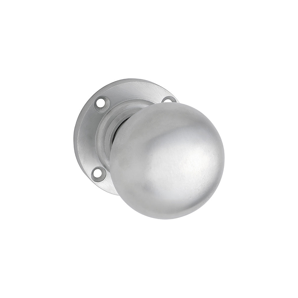 Victorian Knob - Round Rose Satin Chrome / Passage / Lever Set Only