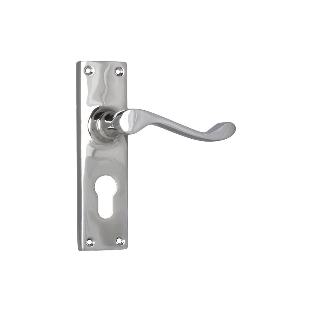 Victorian Lever - Long Backplate Chrome Plated / Entrance / Lever Set Only