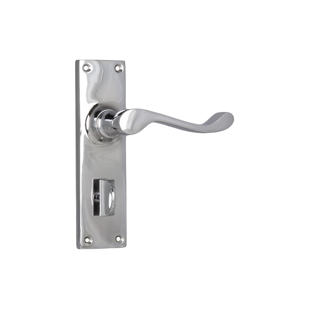 Victorian Lever - Long Backplate Chrome Plated / Privacy / Lever Set Only