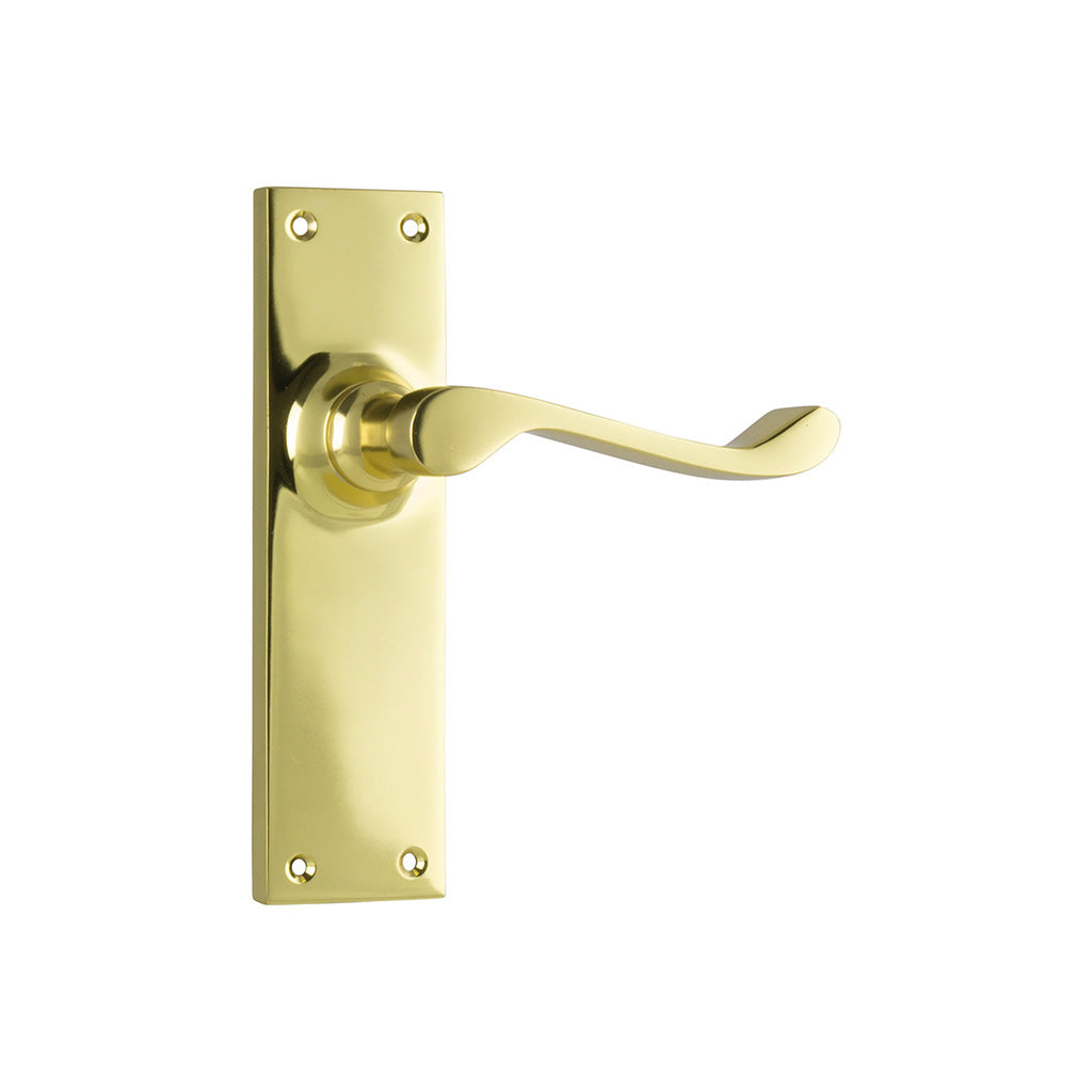 Victorian Lever - Long Backplate Polished Brass / Passage / Lever Set Only