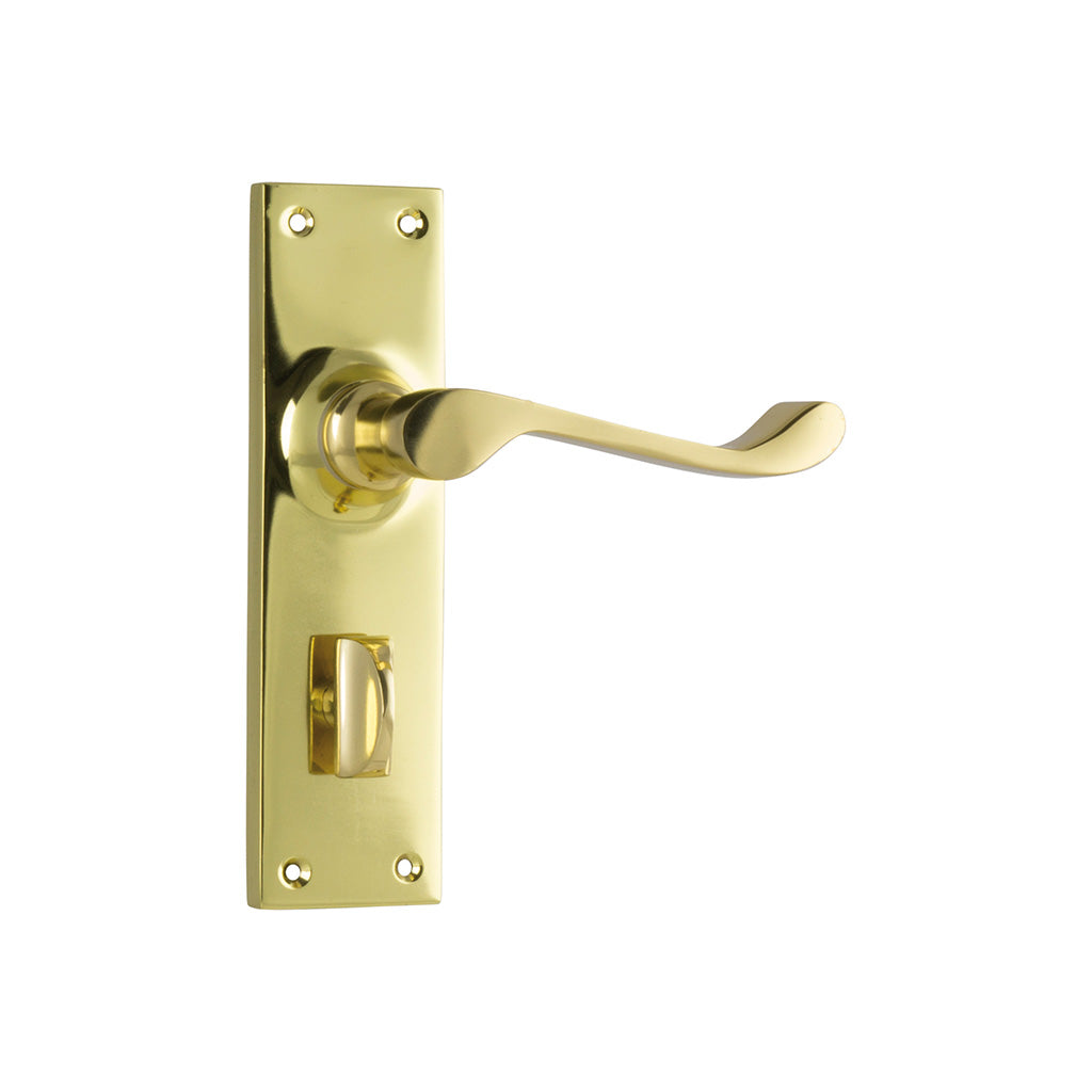 Victorian Lever - Long Backplate Polished Brass / Privacy / Lever Set Only