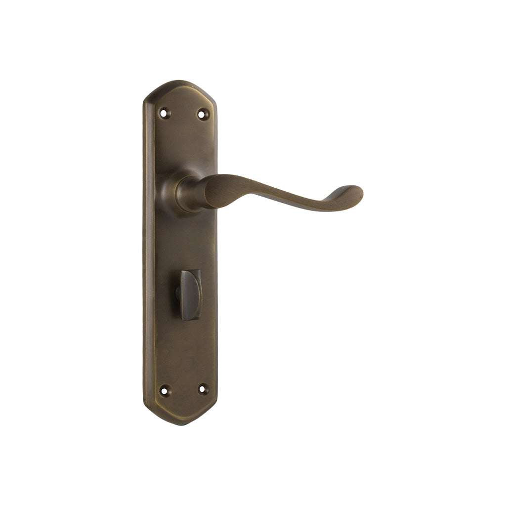 Windsor Lever - Long Backplate Antique Brass / Privacy / Lever Set Only
