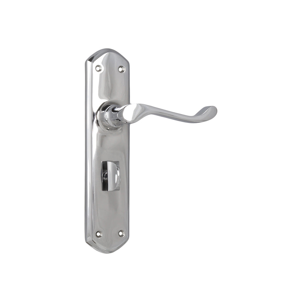 Windsor Lever - Long Backplate Chrome Plated / Privacy / Lever Set Only