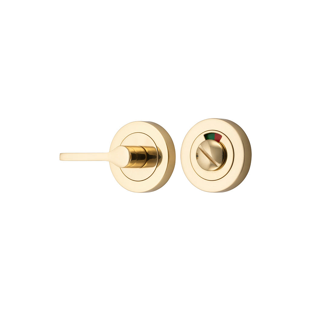 Accessibility Privacy Turn with Indicator - Round Polished Brass