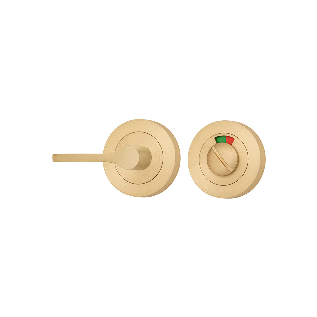 Accessibility Privacy Turn with Indicator - Round Brushed Brass