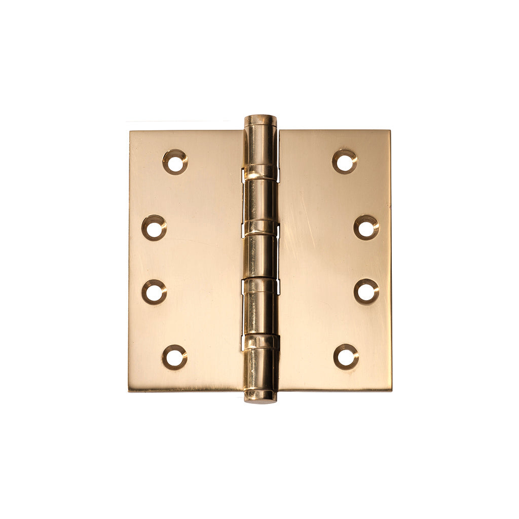 Ball Bearing Hinge - H100xW100mm Polished Brass