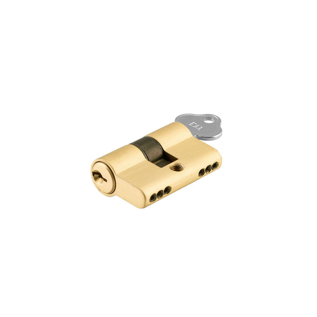 Euro Cylinder Key-Key 3 Pin Brushed Gold PVD
