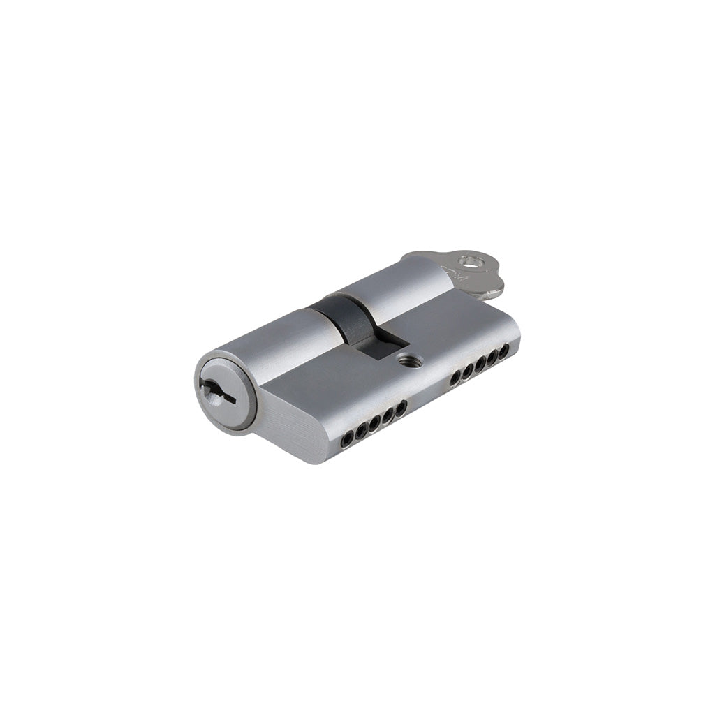 Euro Cylinder Dual Function Key-Key 5 Pin - 65mm Brushed Chrome