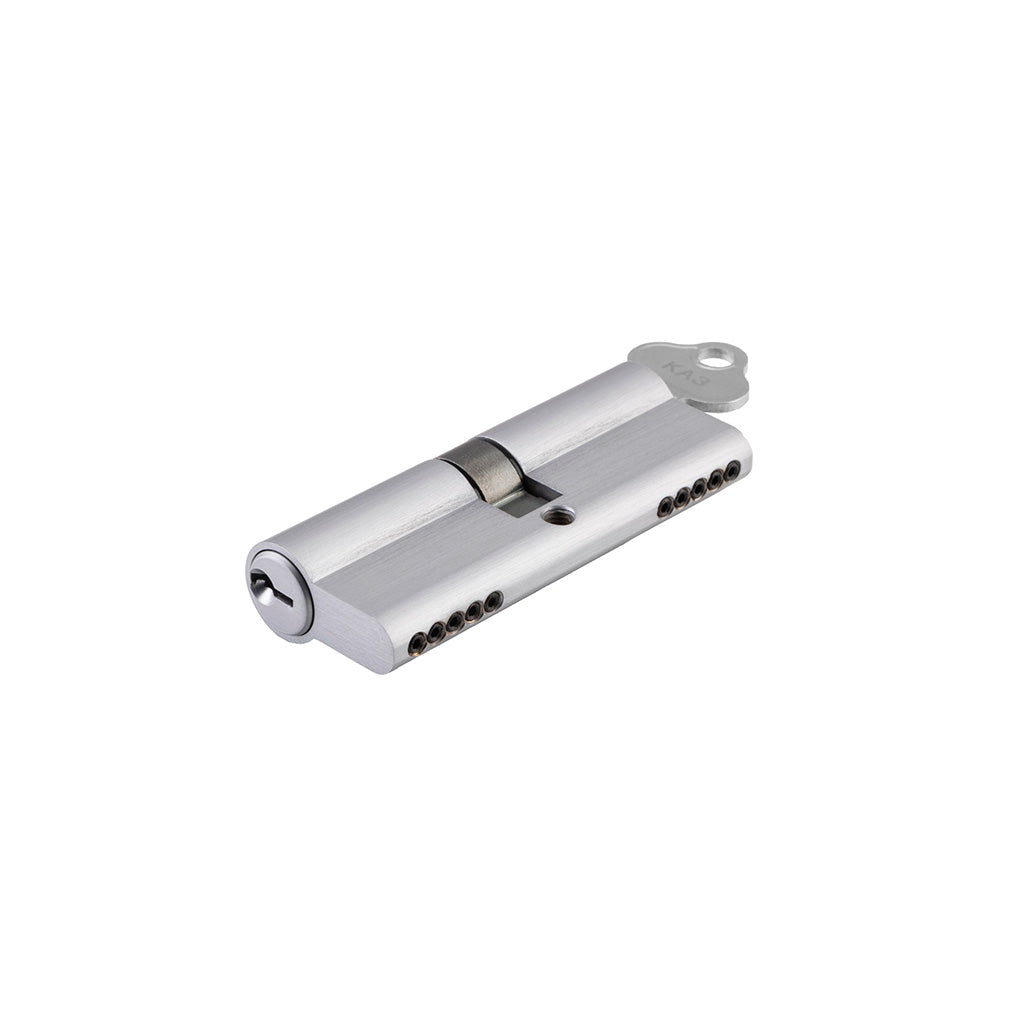 Euro Cylinder Dual Function Key-Key 5 Pin - 80mm Brushed Chrome