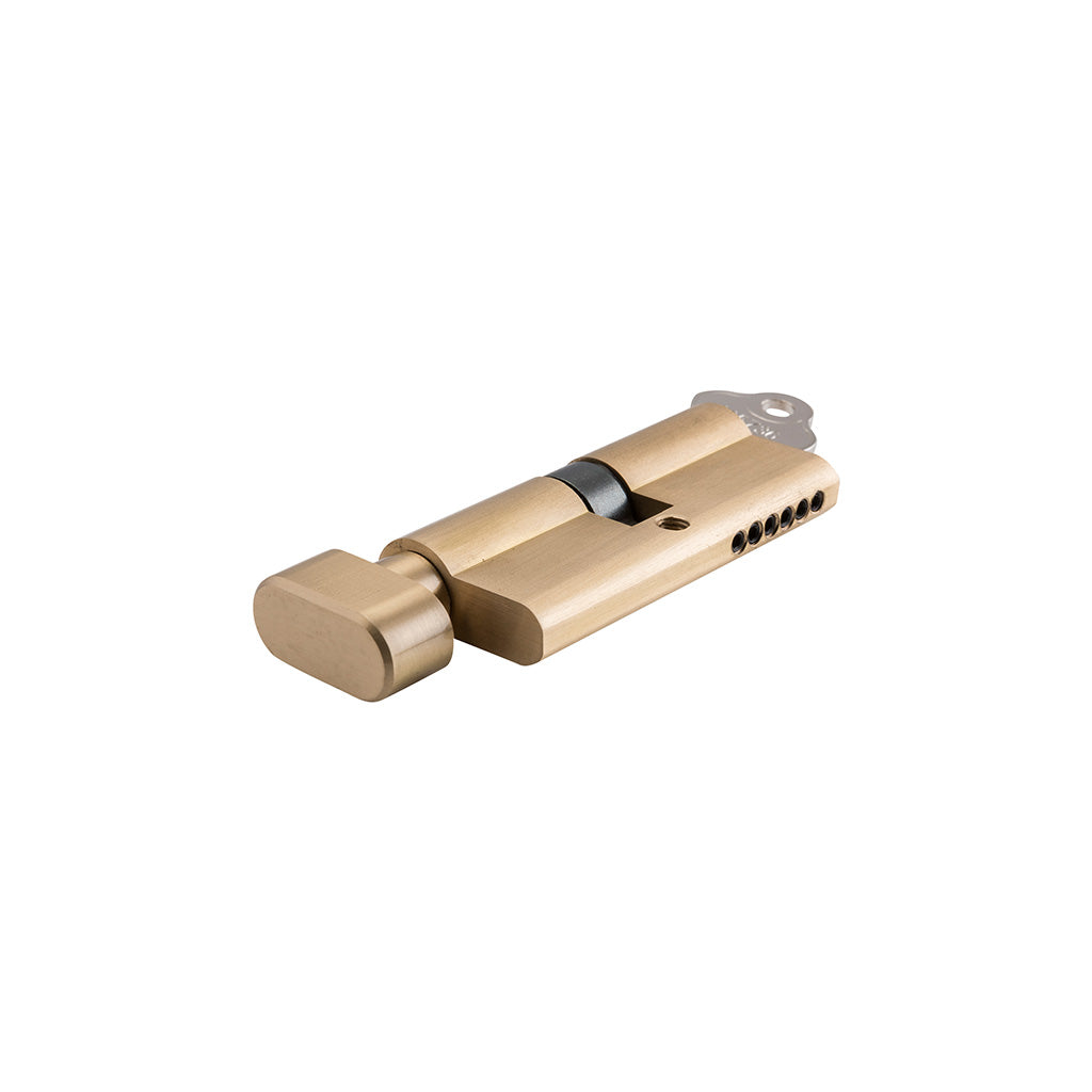 Euro Cylinder Key-Thumb 5 Pin Brushed Brass
