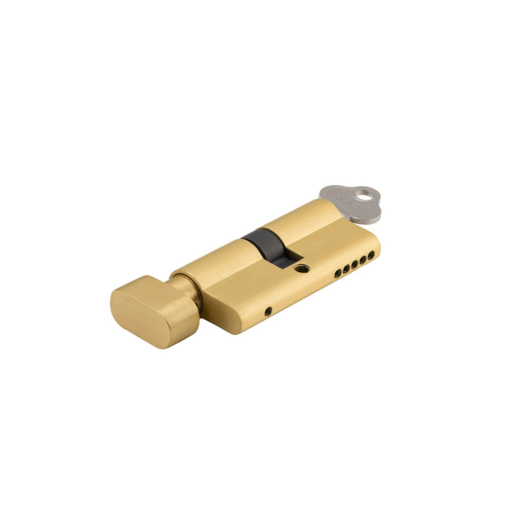 Euro Cylinder Key-Thumb 5 Pin Brushed Gold PVD