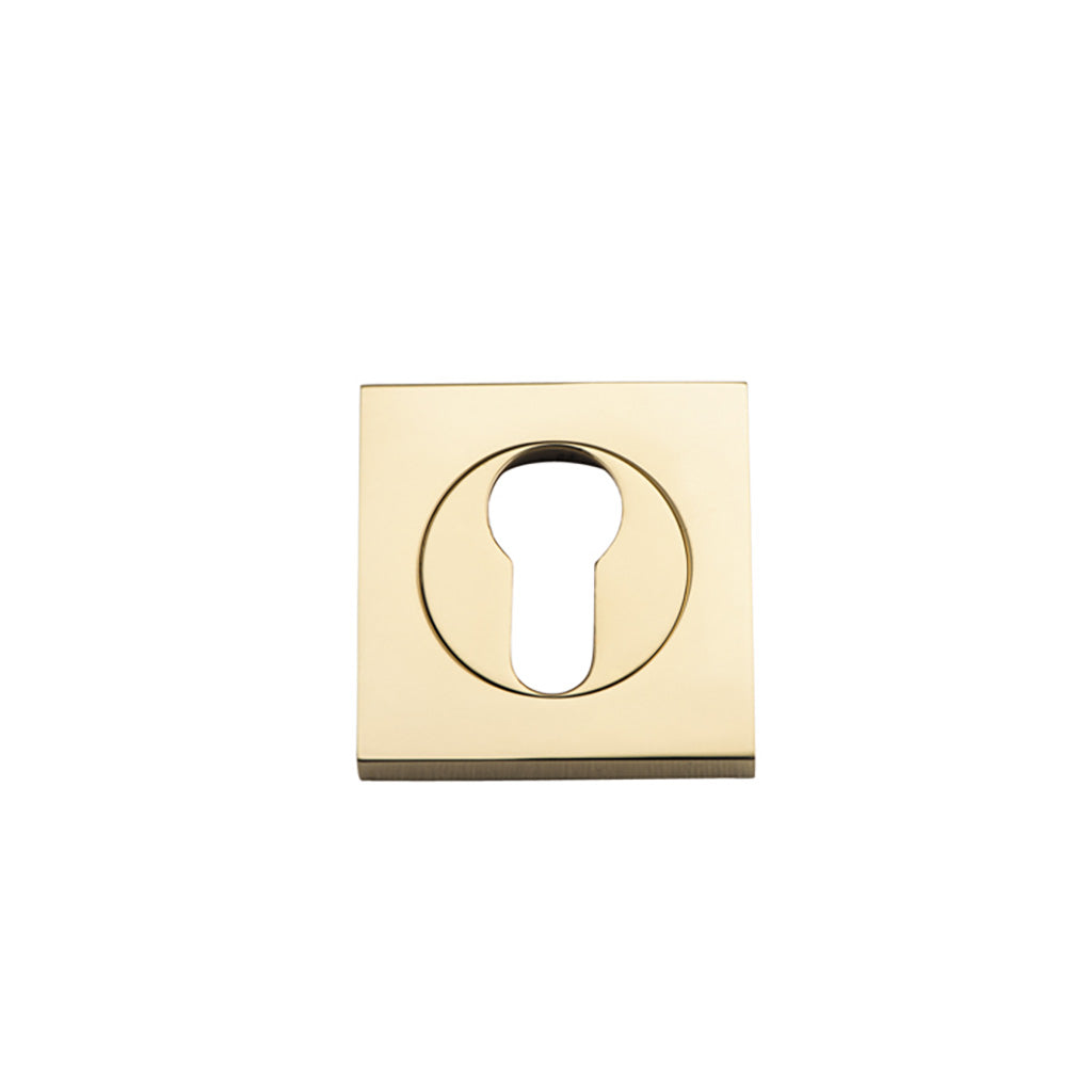 Euro Escutcheons - Square Polished Brass