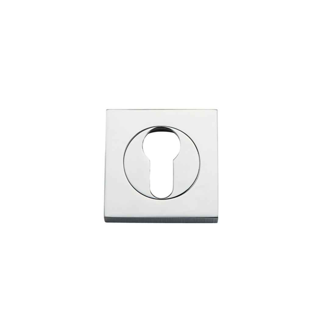 Euro Escutcheons - Square Polished Chrome
